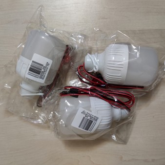 LED Лампа 12v 9W з крокодилами (12 Вольт 9 Ватт зажими) Циліндрична