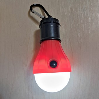 Лампа кемпінгова LED підвісна в палатку на батарейках AAA Червона