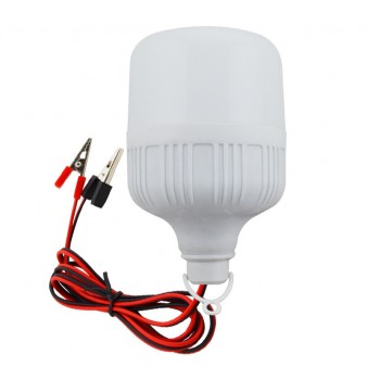 LED Лампа 12v 15W з крокодилами (12 Вольт 15 Ватт зажими) Циліндрична