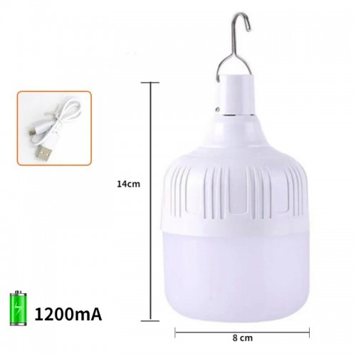 LED Лампа на акумуляторі 80W переносна, підвісна, зарядка від USB