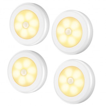 LED світильник з датчиком руху (тепле світло) на батарейках AAA