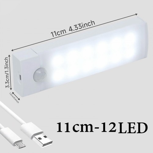 Автономний LED світильник з датчиком руху White 11см 12LED на акумуляторі