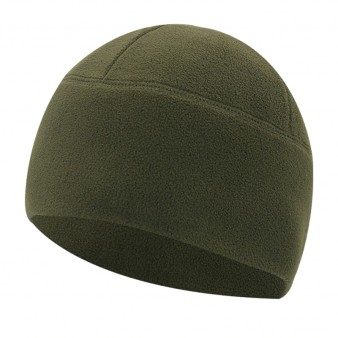 Зимова Флісова шапка Олива тактична туристична шапка на флісі Olive