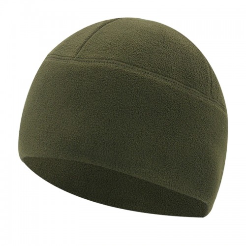 Зимова Флісова шапка Олива тактична туристична шапка на флісі Olive